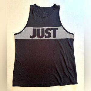 Nike Women’s Small Just Do It Dri-Fit Tank Top Black White Work Out Exercise